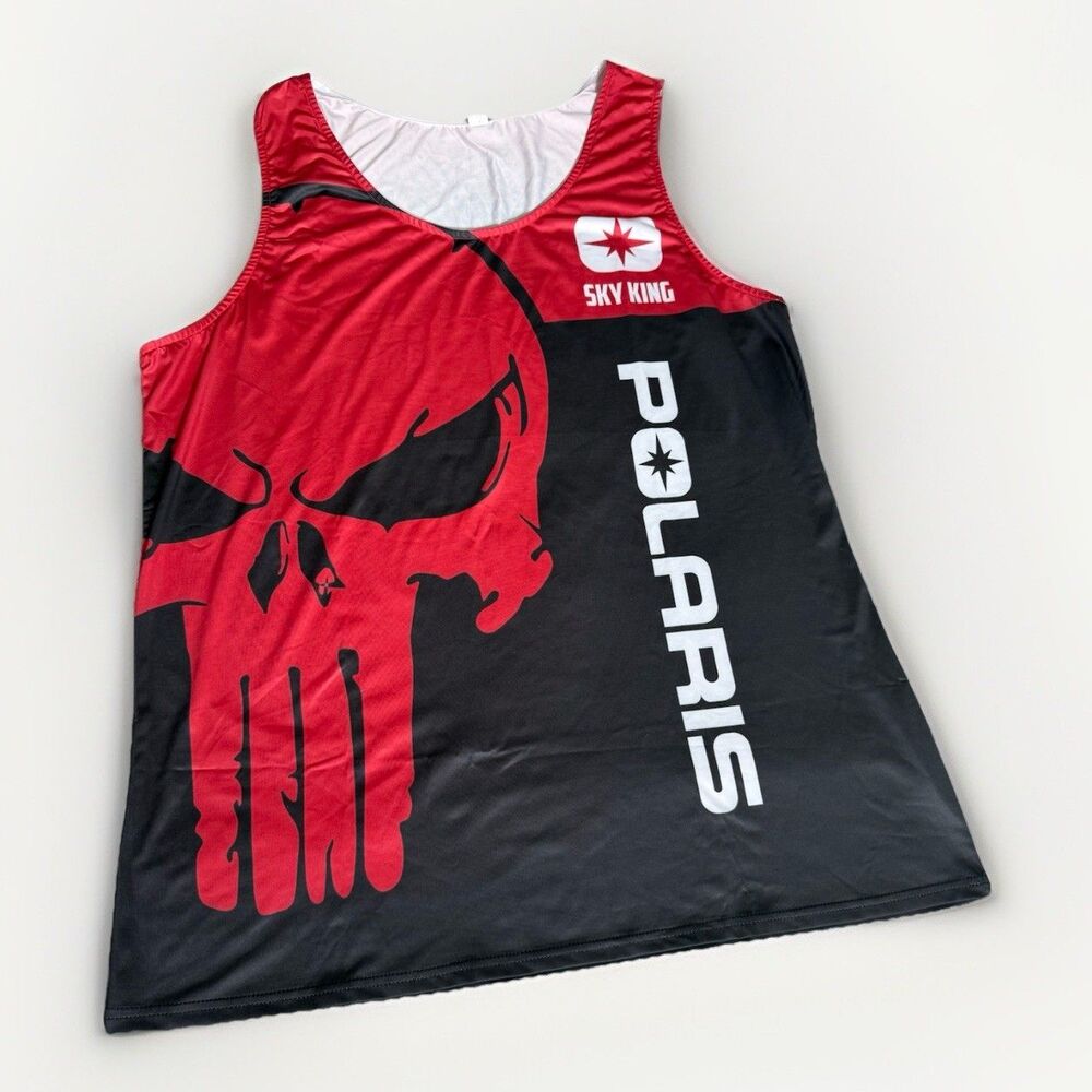 Polaris Sky King Tank Top Men’s 2XL Polyester Skull Riding Racing Snowmobile BMX